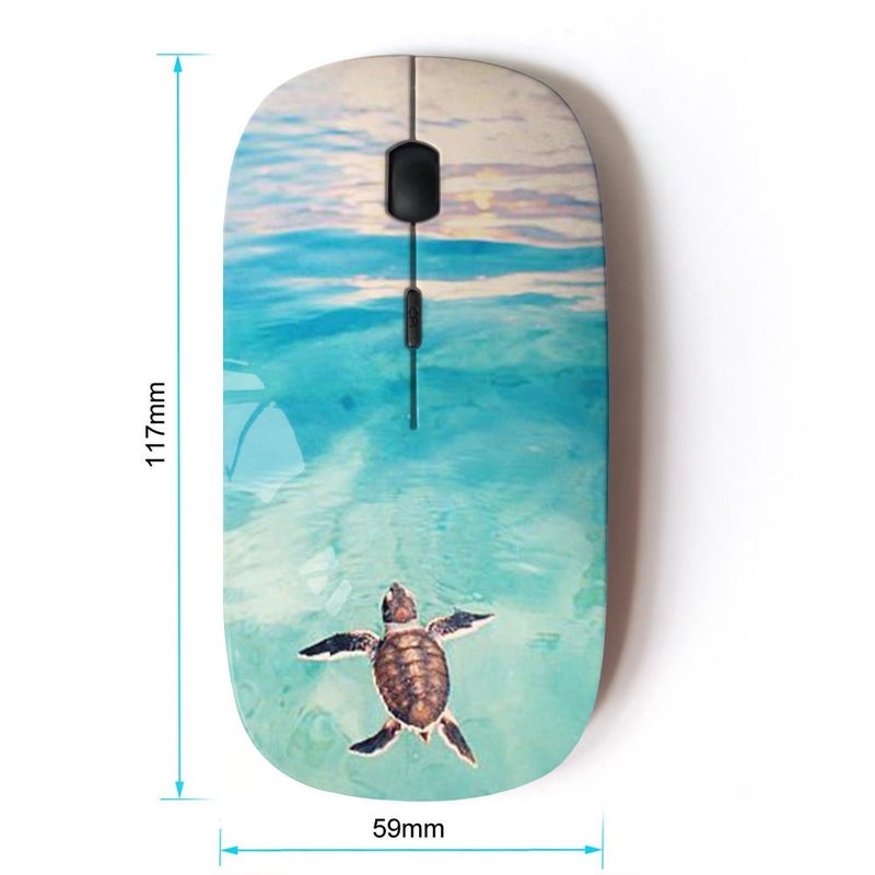 KOOLmouse [ Optical 2.4G Wireless Mouse [ Tortoise Turtle Baby Watercolor Sea ] - Image 2